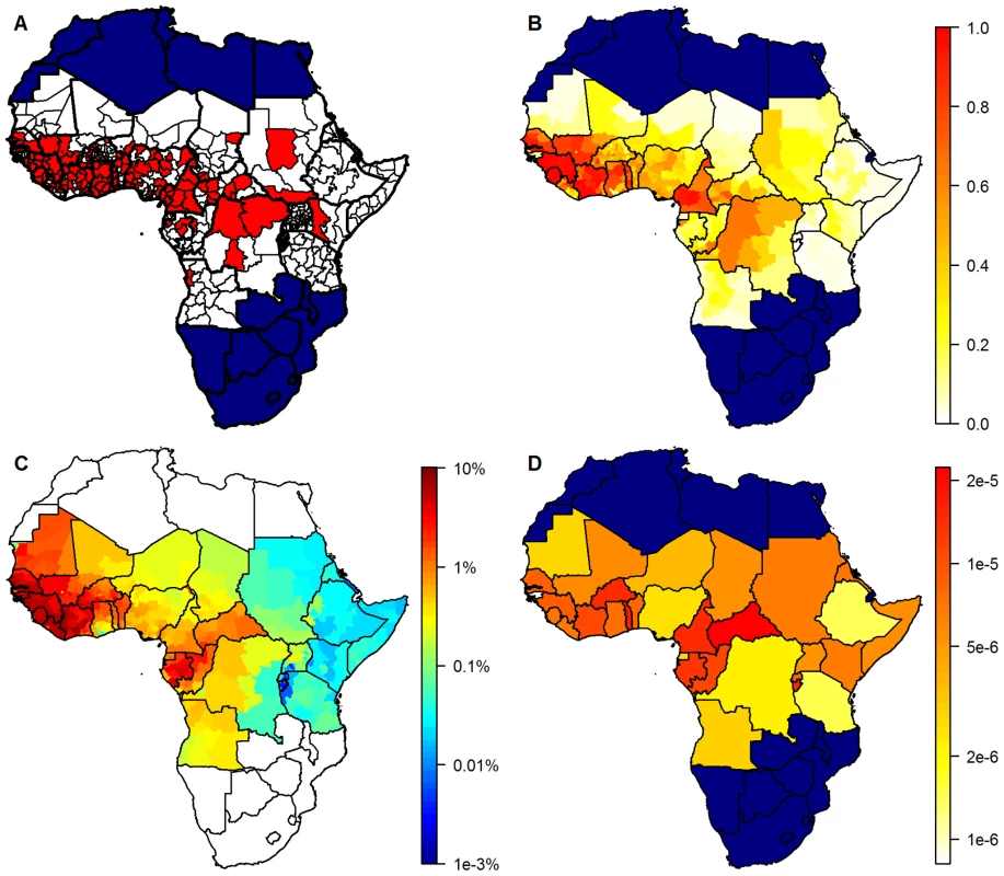 Geographical distribution of yellow fever occurrence and transmission.