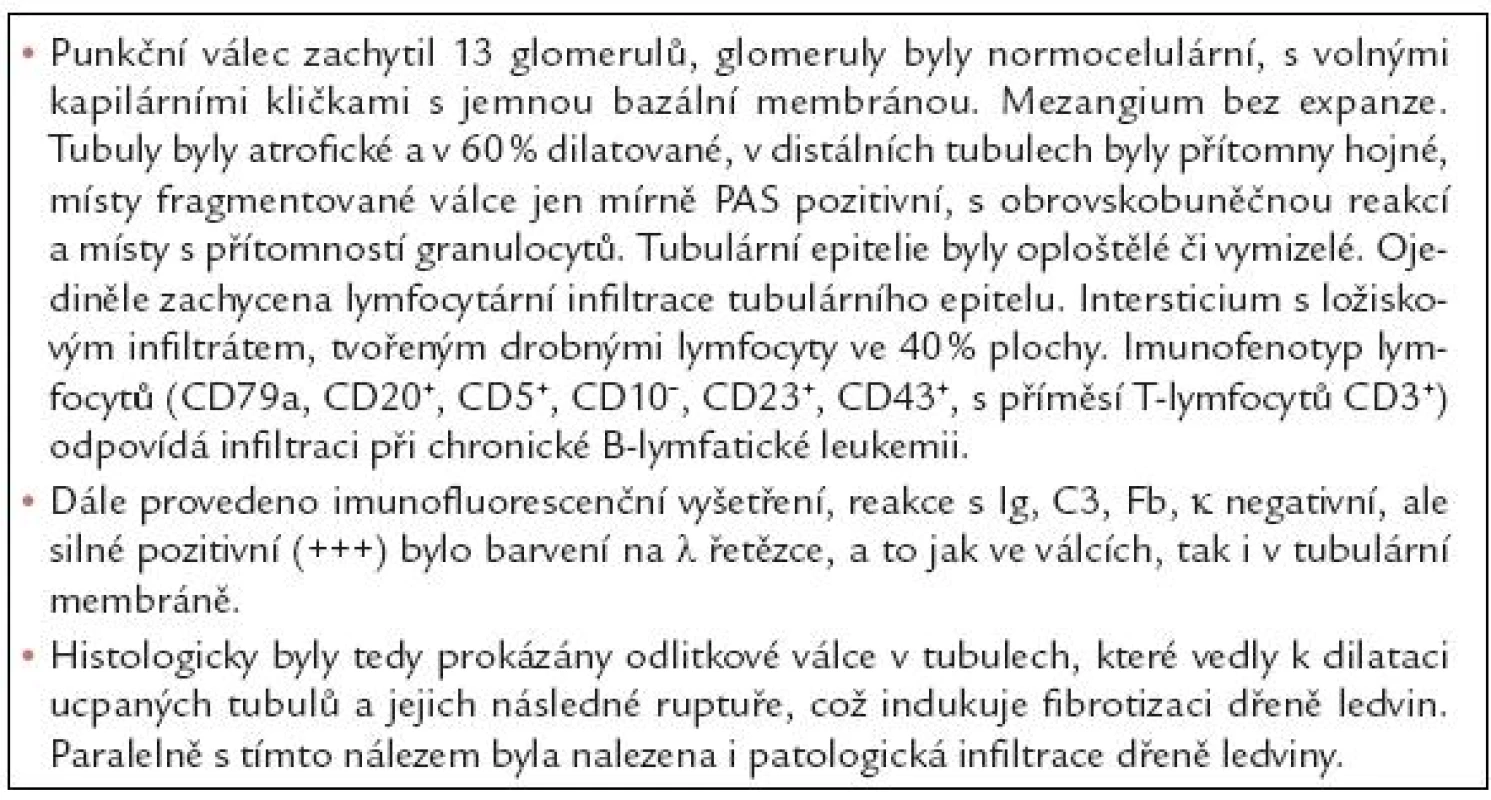 Popis biopsie ledviny.