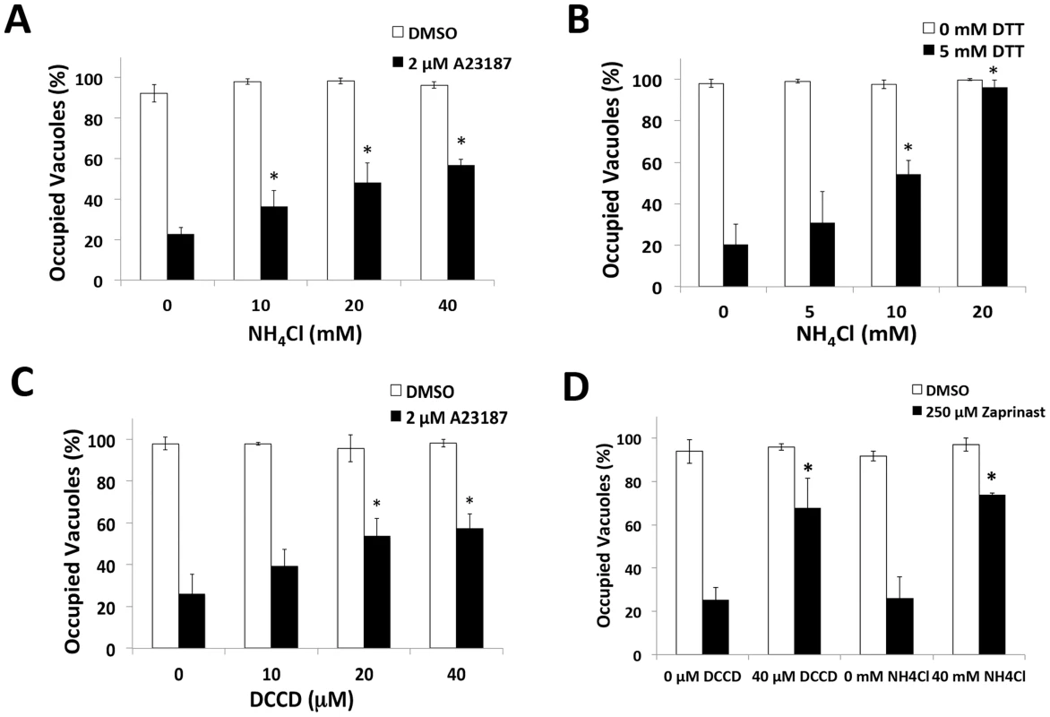 pH neutralization suppresses parasite egress.