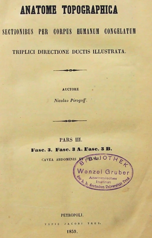 Anatome topographica, titulní strana 3. svazku
