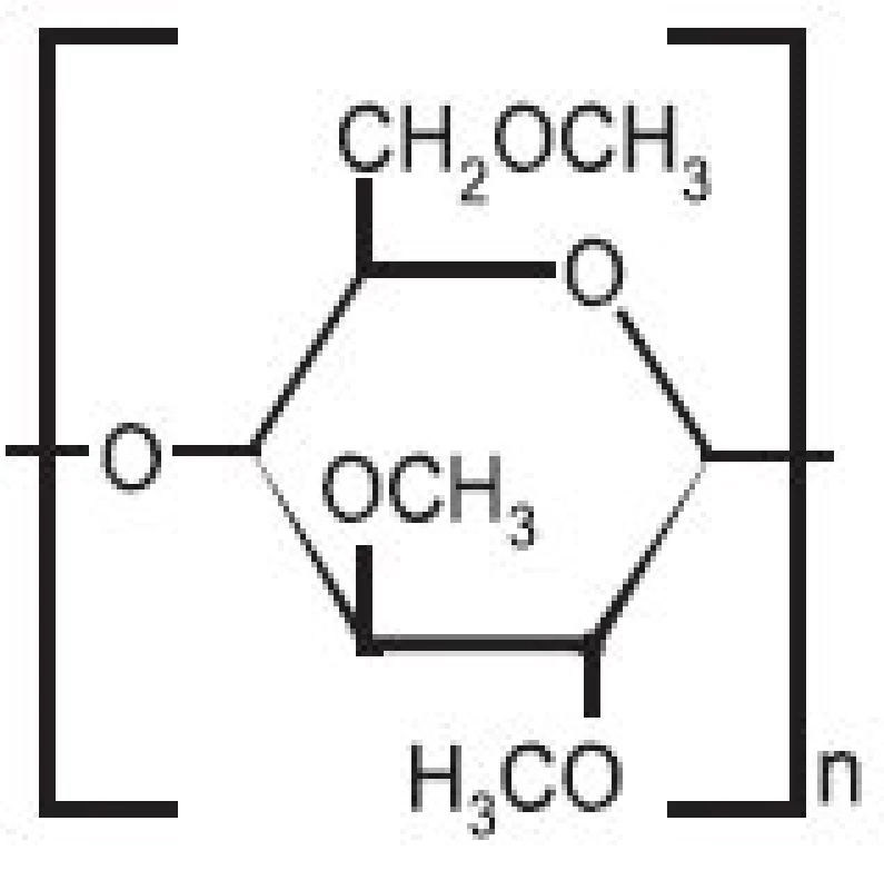 Strukturní vzorec methylcelulosy