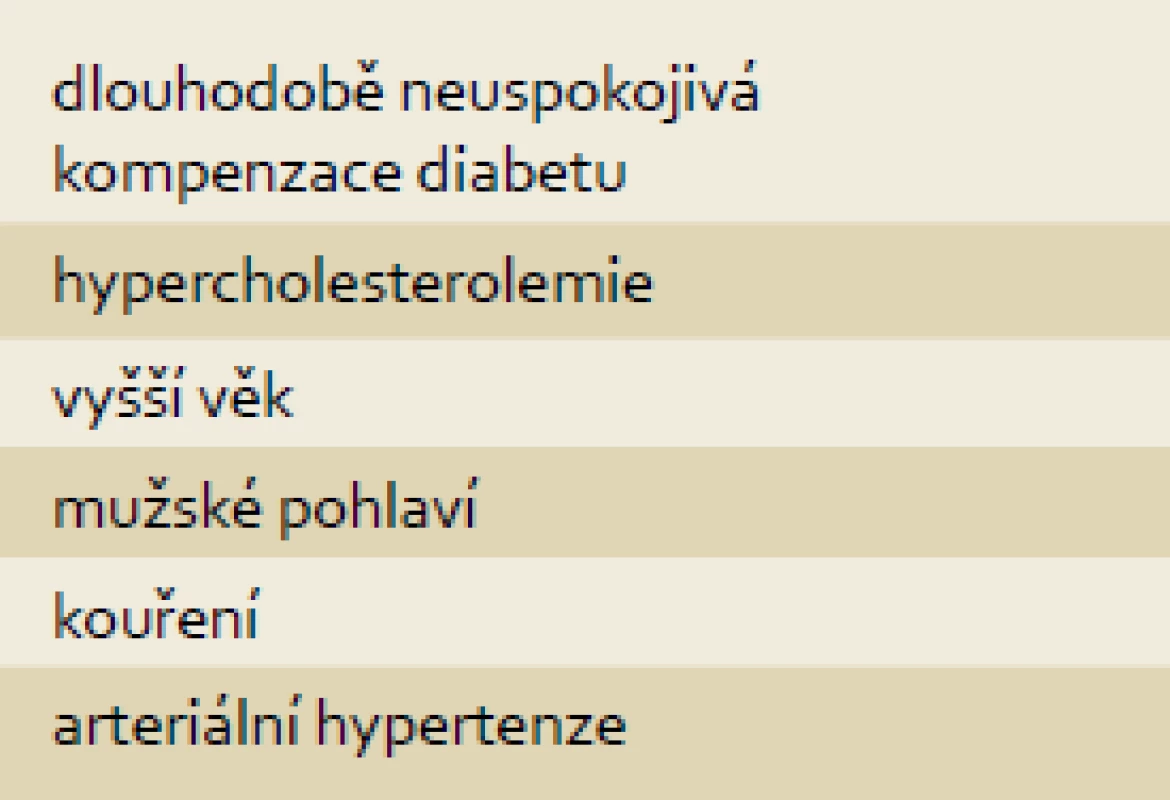 Rizikové faktory vzniku DAN.
Tab. 1. Risk factors of DAN.