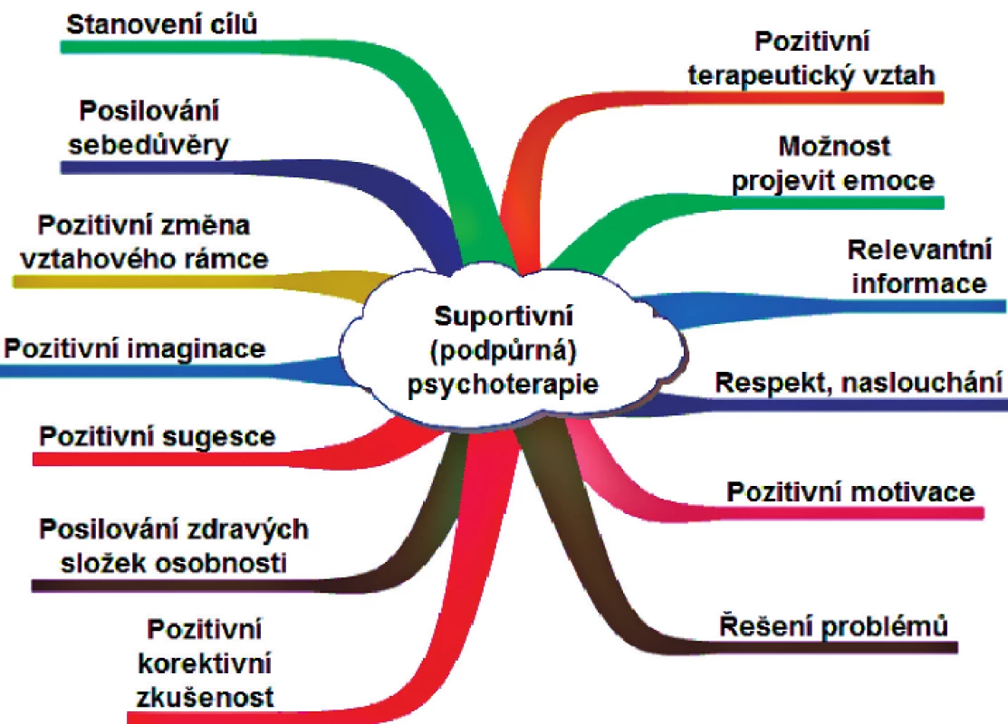 Suportivní terapie. Obvykle se nepoužívají všechny její složky, ale jen, ty, které jsou vhodné či dostupné.