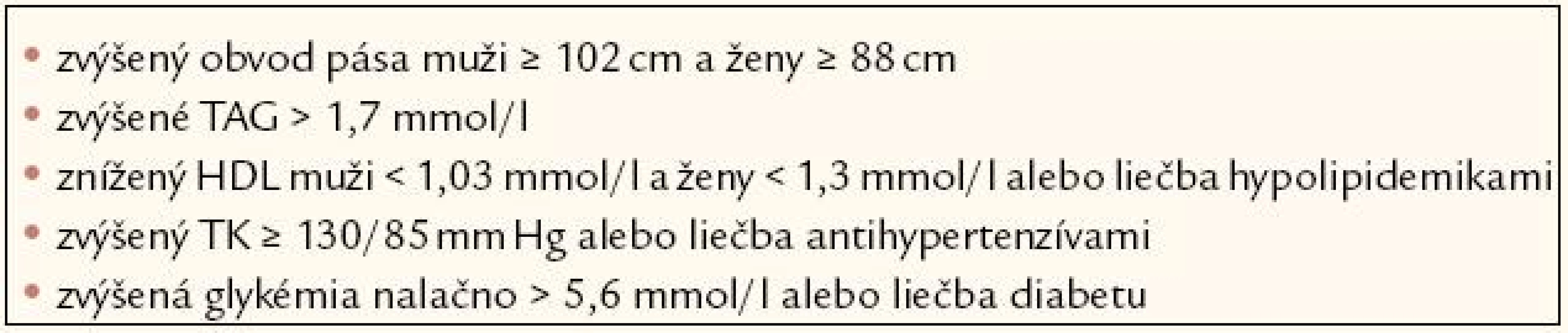 Kompromisné kritériá pre diagnózu MS [7].