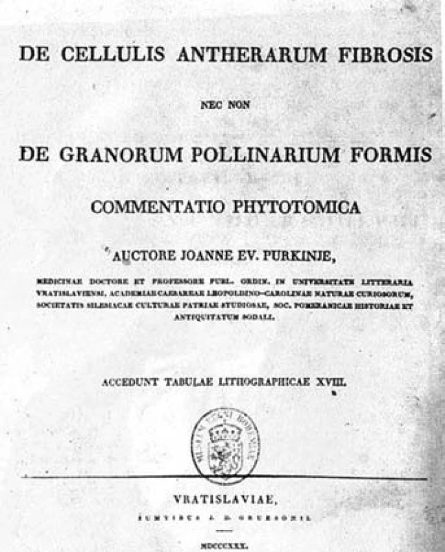 List Purkyňova spisu “De cellulis”