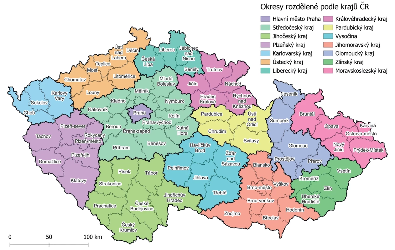 Administrativní členění Česka (okresy a kraje)