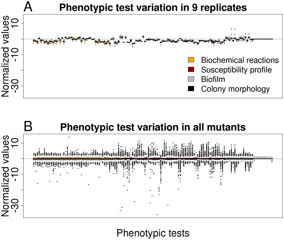 Variation in phenotypic tests.