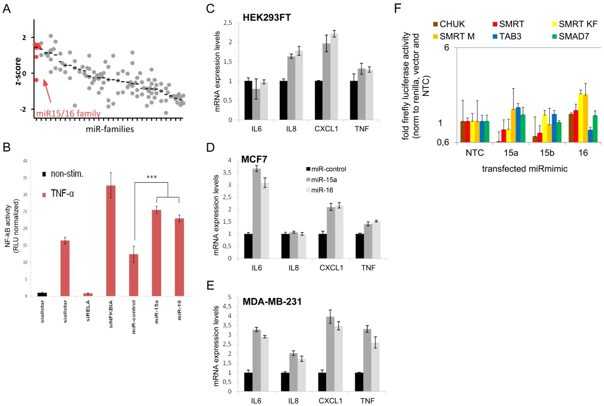 <i>MiR-15/miR-16</i> family is the strongest inducer of NF-kB.