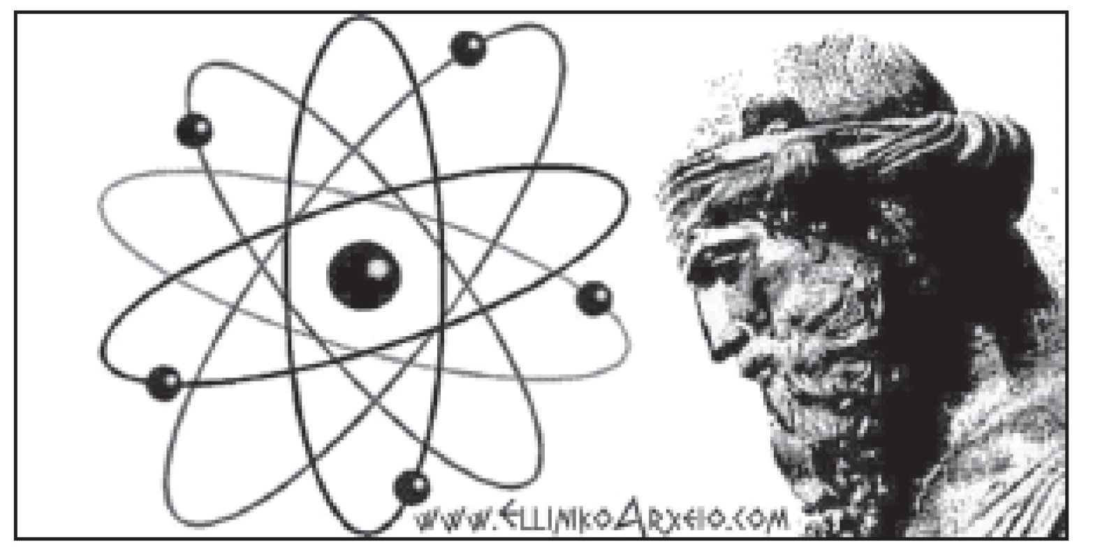 <i>Demokritos a jeho atomová teorie.</i>