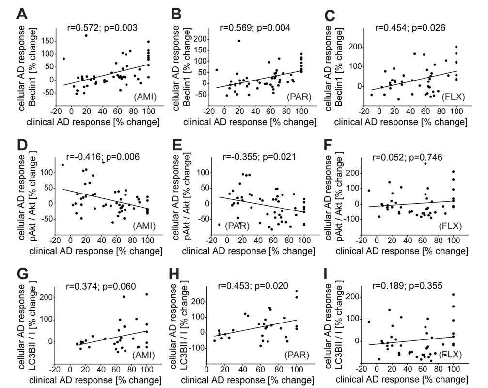 Correlation of clinical antidepressant response with the effects of antidepressants in PBMCs ex vivo.