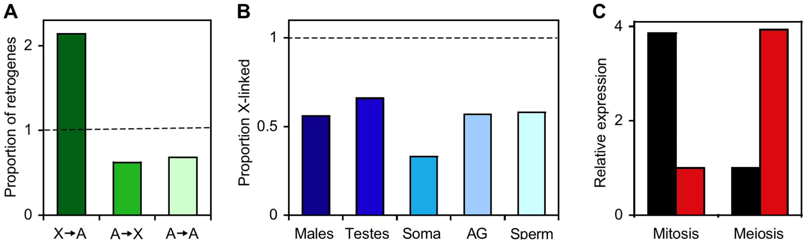 The X chromosome and autosomes of <i>Drosophila melanogaster</i> differ in retrogene and male-biased gene content.