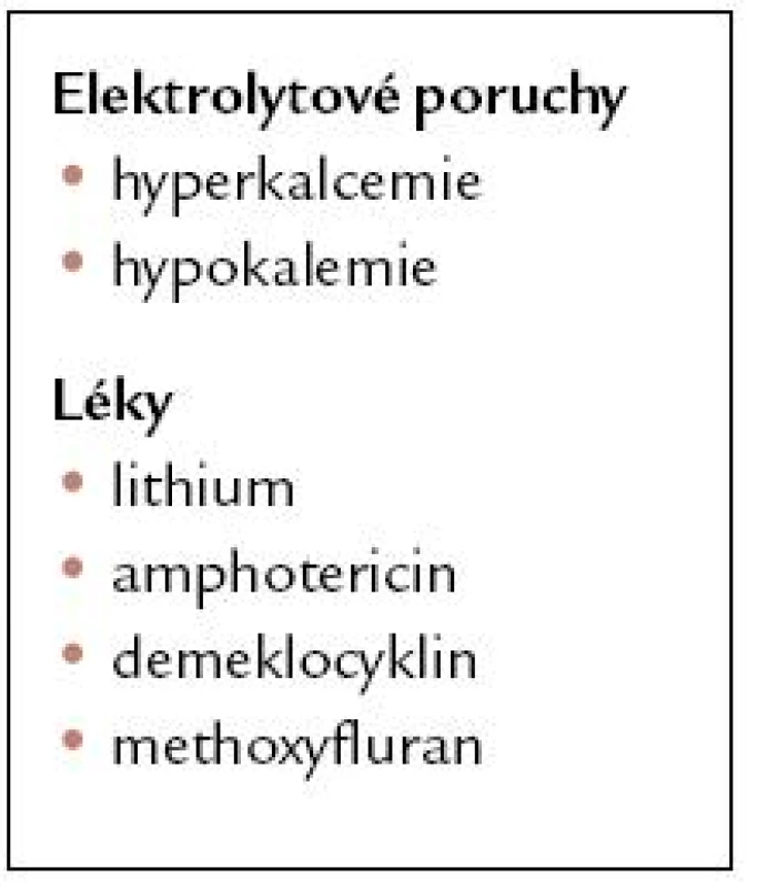 Zevní příčiny renálního diabetes insipidus.
