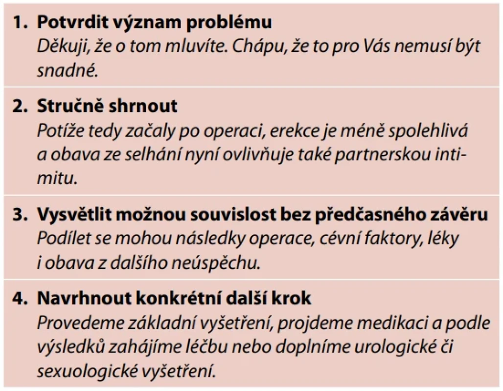 Jak reagovat na sdělení sexuálních obtíží