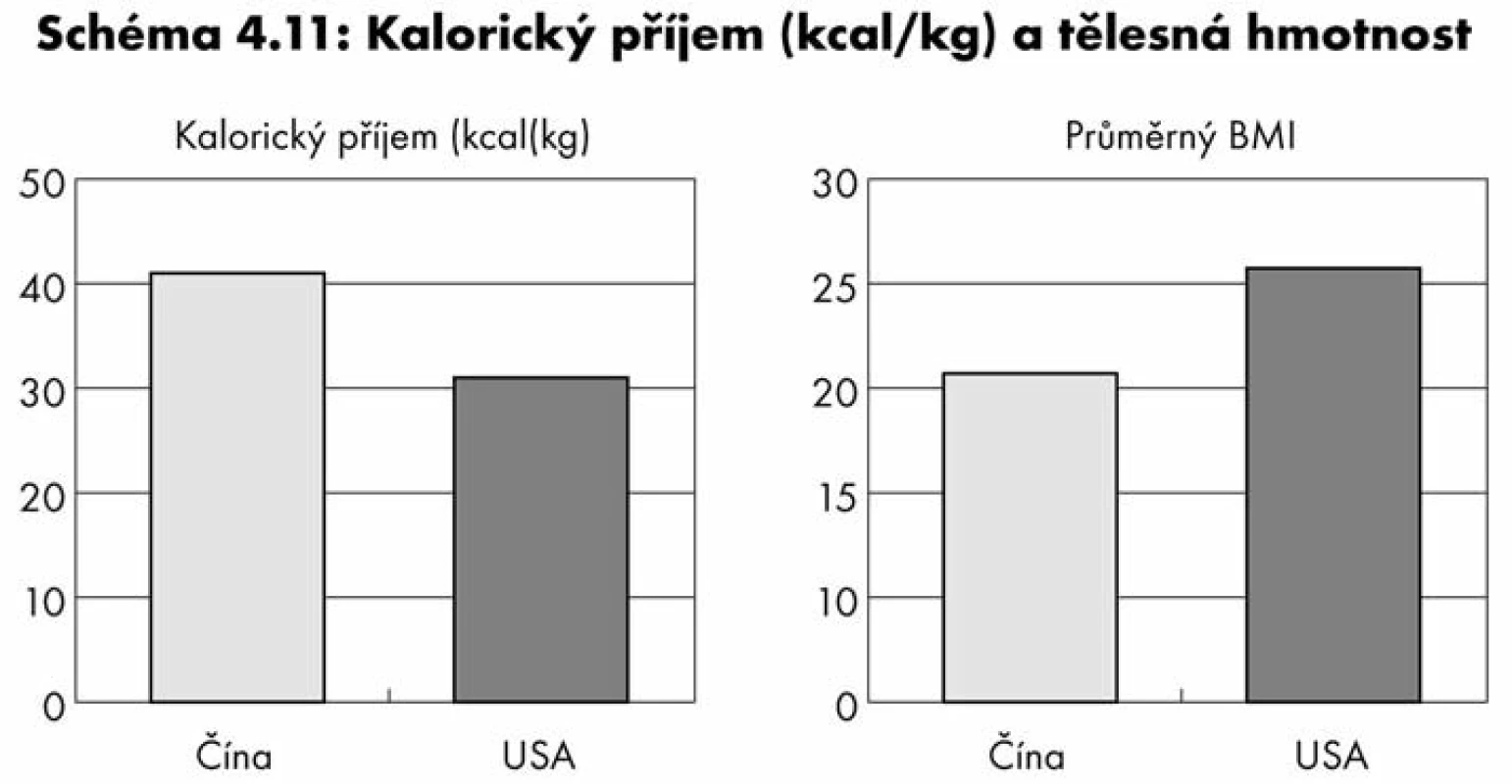 Schéma 4.11 ze str. 109; (zjištění jsou normalizována na tělesnou hmotnost 65 kg)