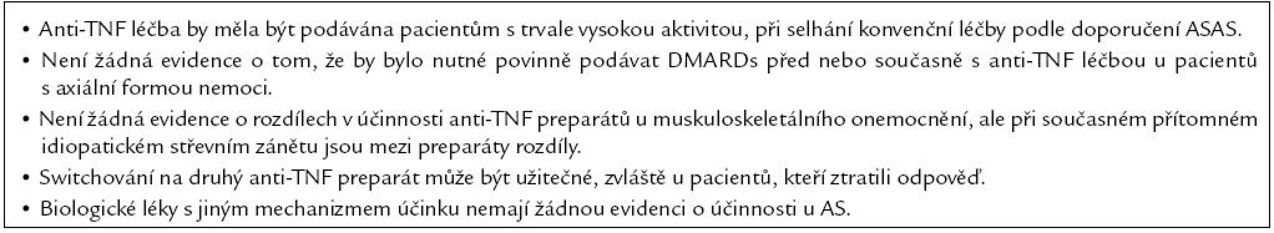 Principy léčby anti-TNF u AS [4].