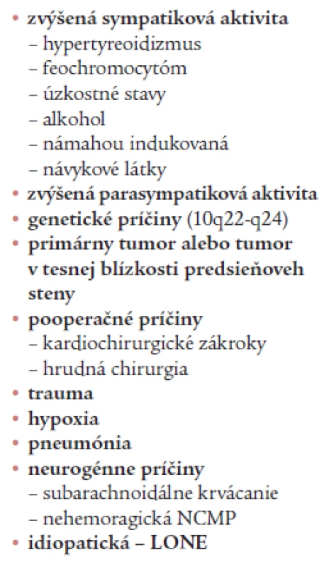 Ostatné príčiny AF.