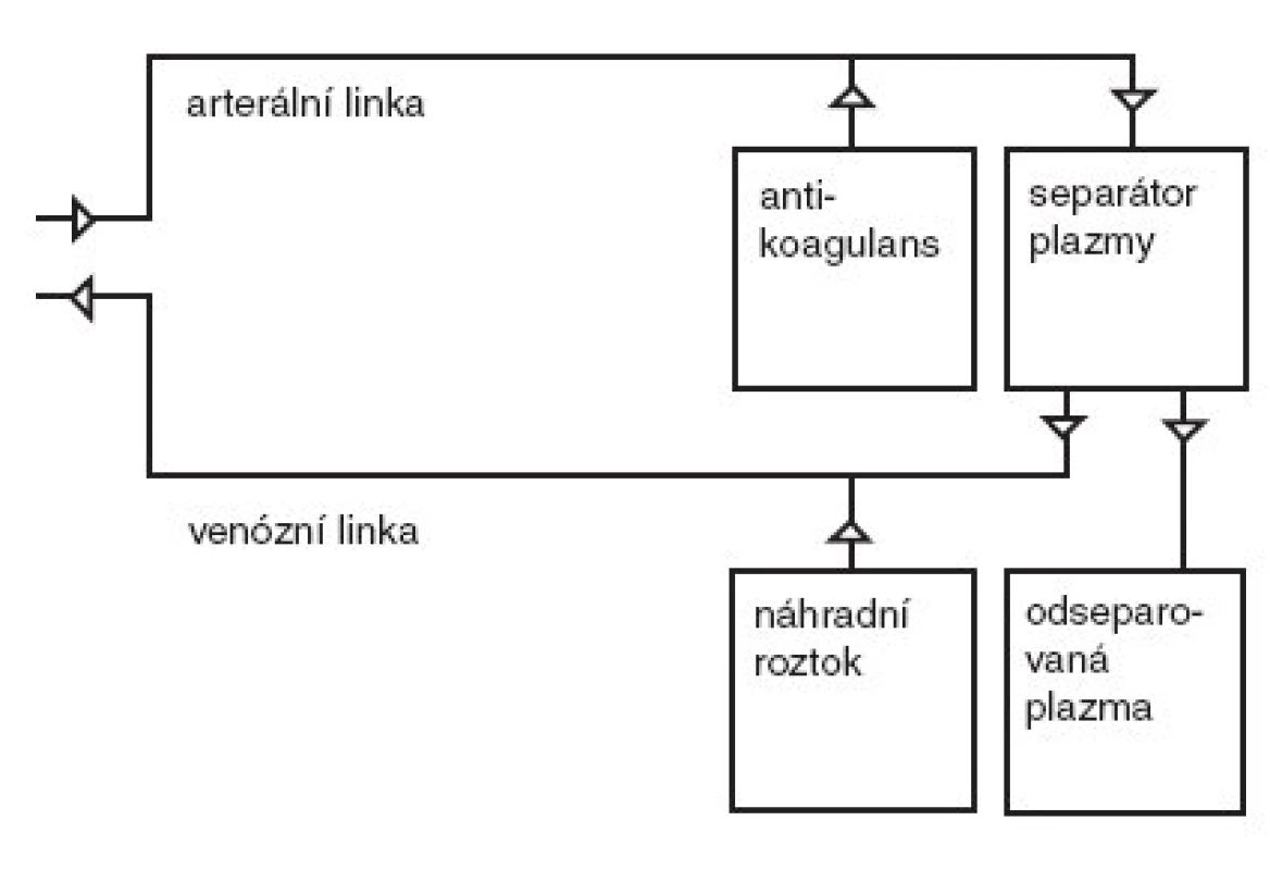 Schéma plazmaferézy.