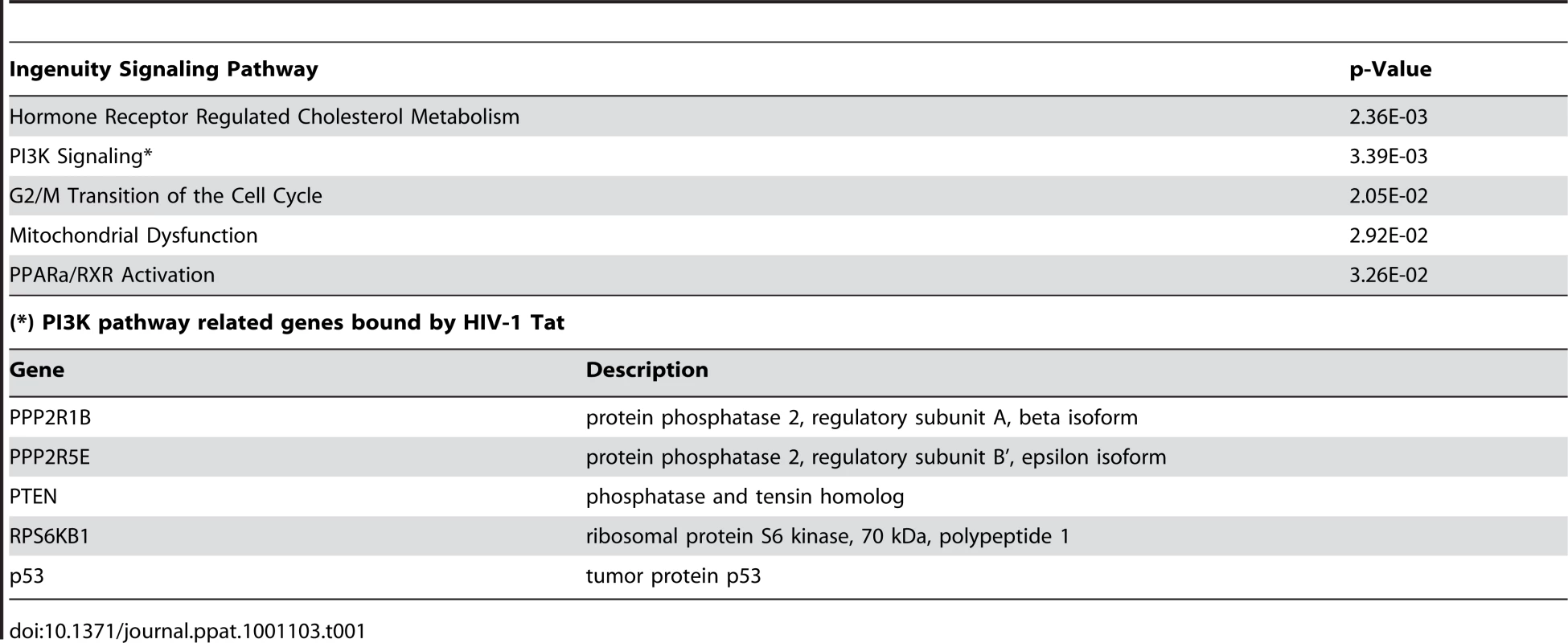 Analysis of promoters found associated with HIV-Tat in jurkat cells.