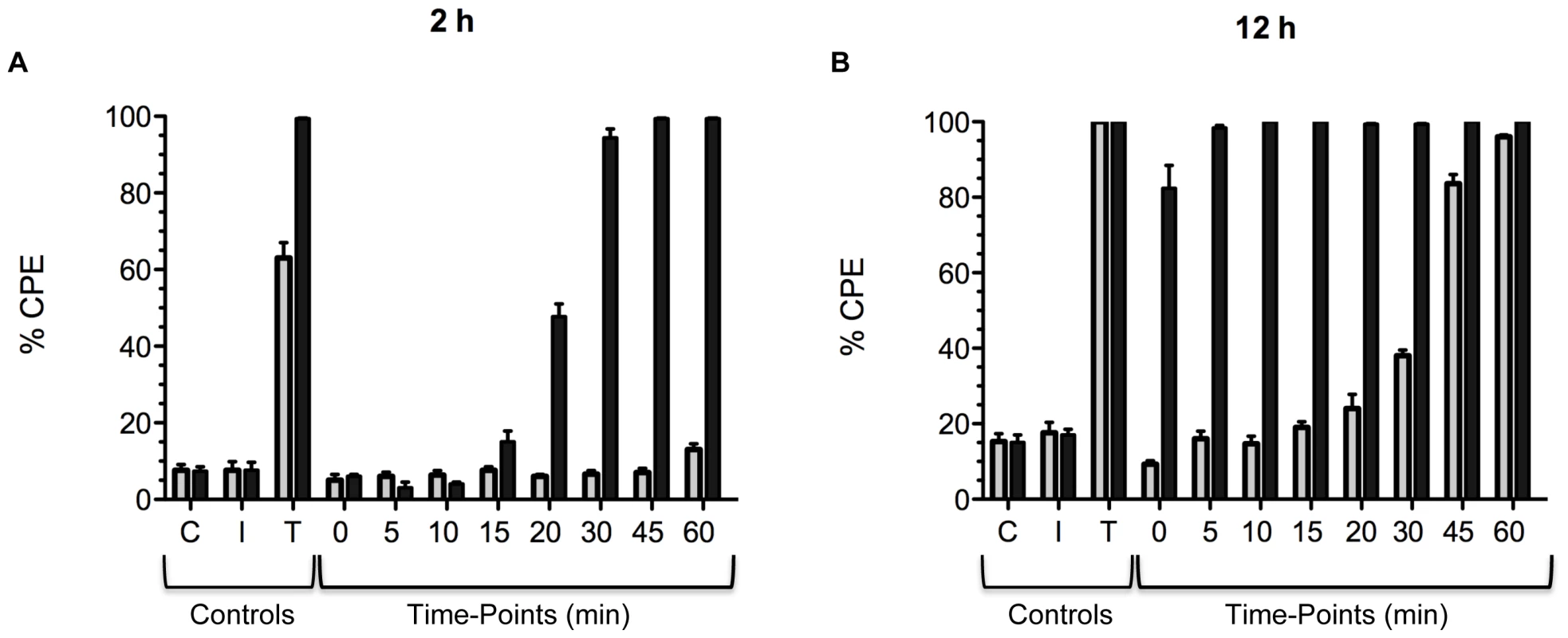 Comparison of the timing of cell entry between TcdB<sub>HV</sub> and TcdB<sub>HIST</sub>.