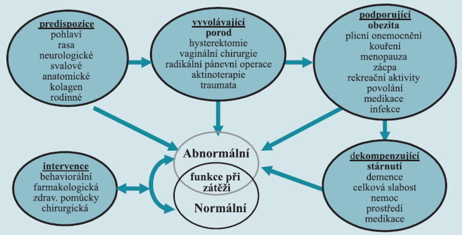 Rizikové faktory vzniku dysfunkce pánevního dna.