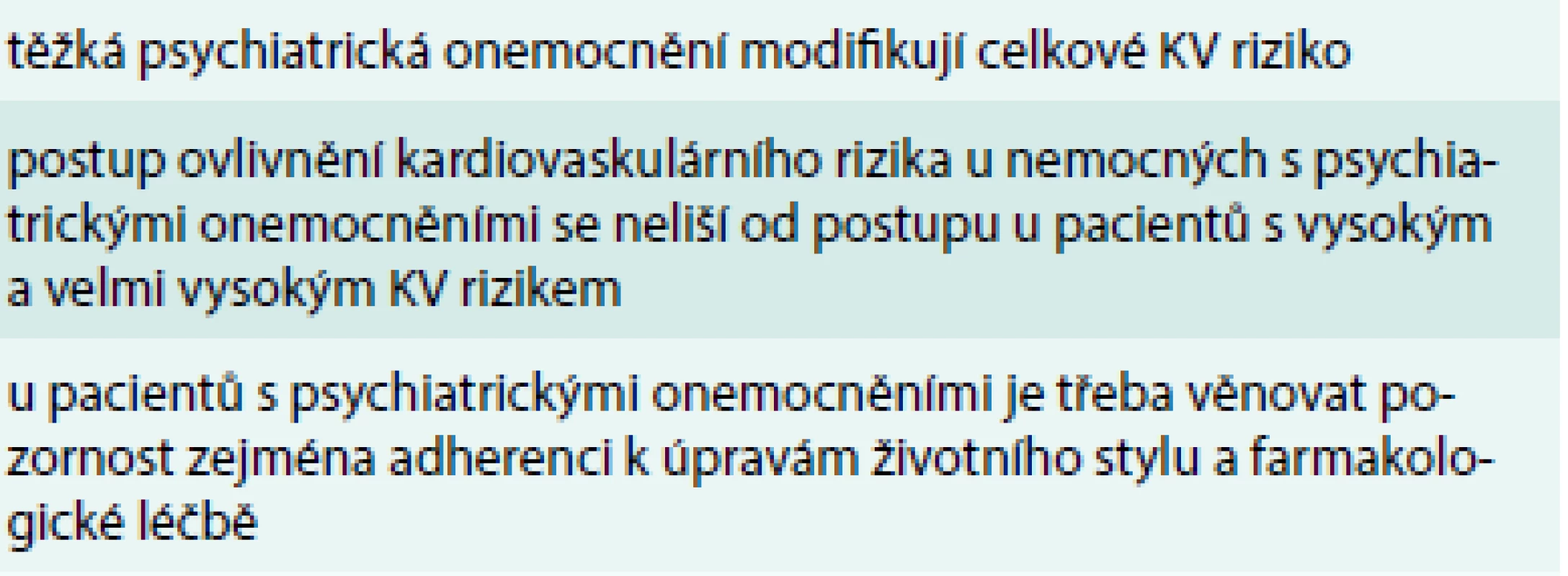 Doporučení pro léčbu hypolipidemiky u pacientů s psychiatrickými onemocněními
