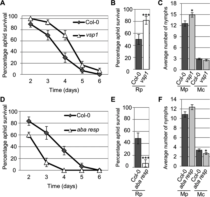 <i>Arabidopsis</i> knock-out mutants show altered susceptibility to <i>Myzus persicae</i>, <i>Myzus cerasi</i> and <i>Rhopalosiphum padi</i>.