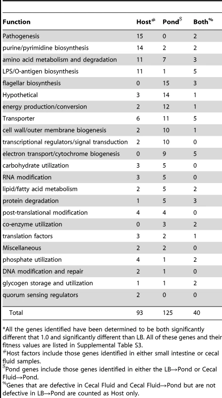 Functional classification of genes important for infection and dissemination<em class="ref">*</em>.