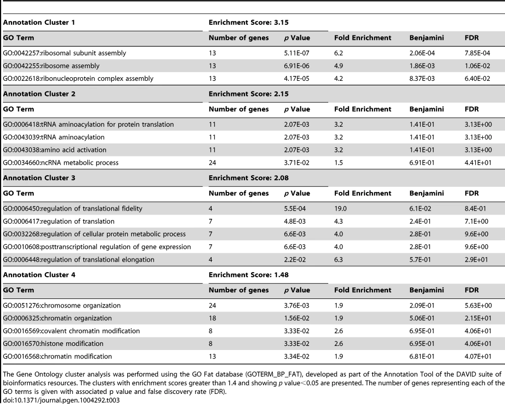 Functional annotation clustering of the 489 subset from RNA sequencing results.