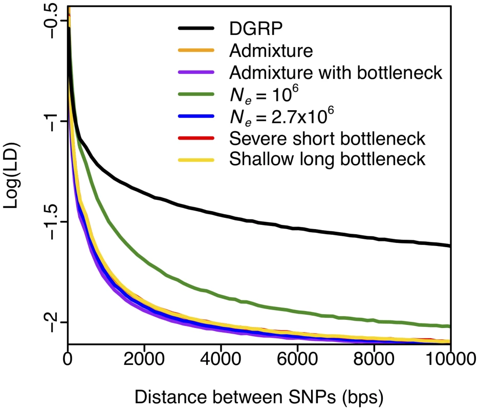 Elevated long-range LD in DGRP.