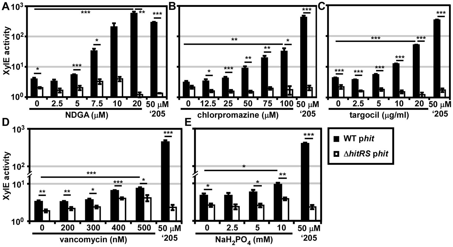Five novel activators of HitRS.