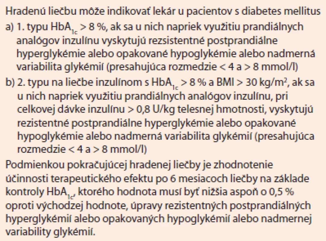 Glucerna Triple Care. Aktuálne platné indikačné obmedzenie