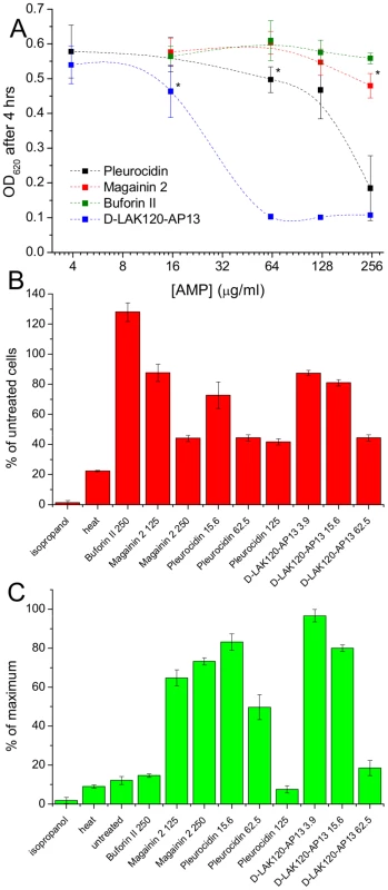 AMP challenge and multi-parameter assay of <i>E. coli</i> NCTC 9001.