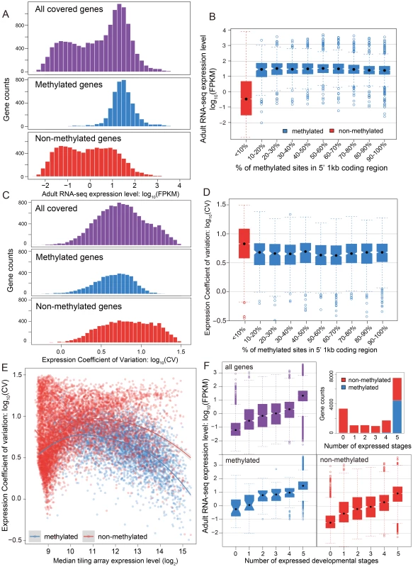 DNA methylation, gene expression and expression breadth.