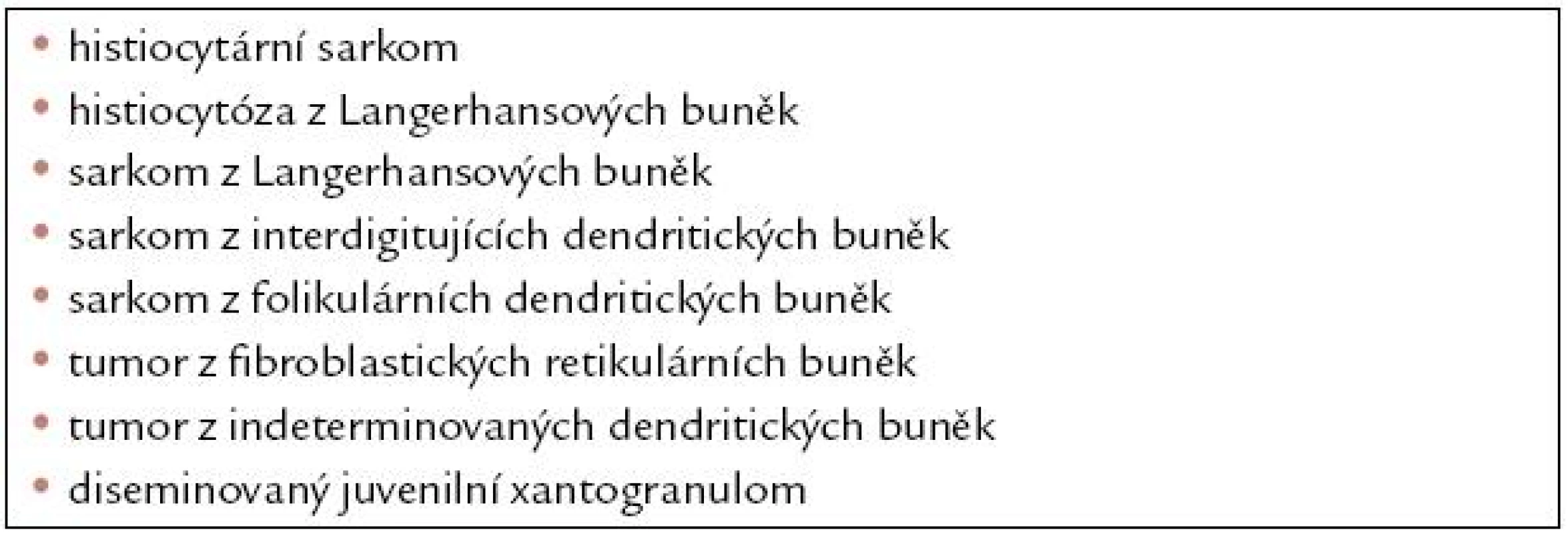 WHO klasifikace nádorů z dendritických buněk.