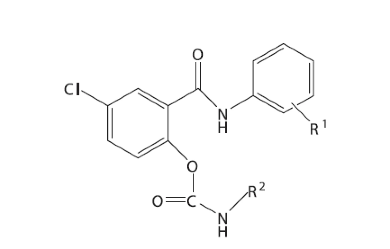 Karbamové derivátyslicylanilidu