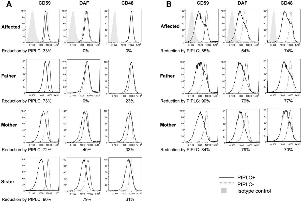 FACS analysis of GPI-APs on LCLs and their PI-PLC sensitivity.