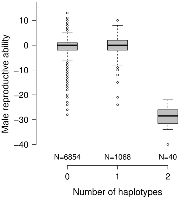 Effect of the subfertility-associated haplotype on male reproductive ability.