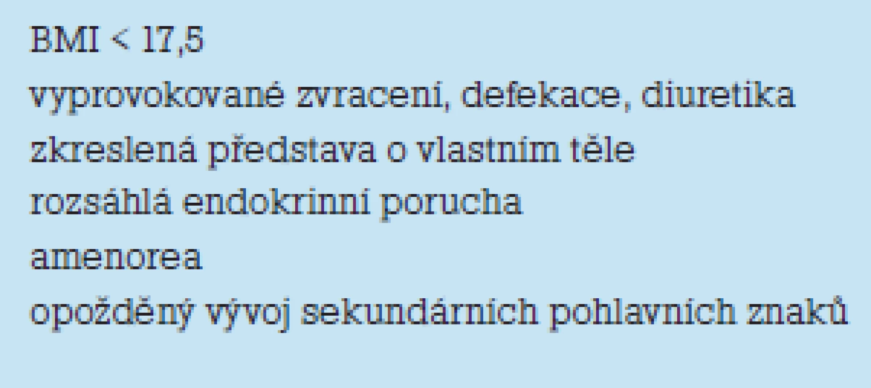 Definice mentální anorexie.