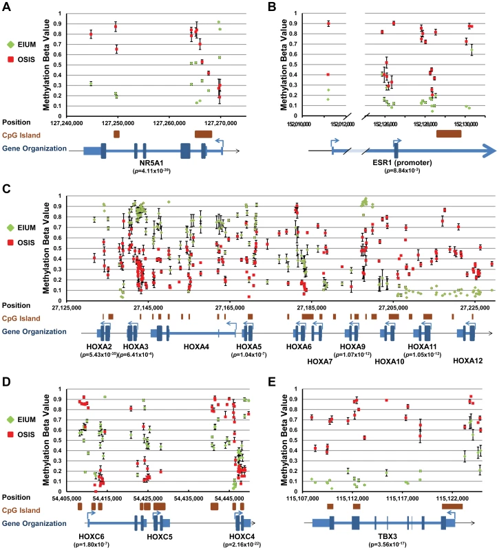 Key transcription factors with differential methylation (part 1).