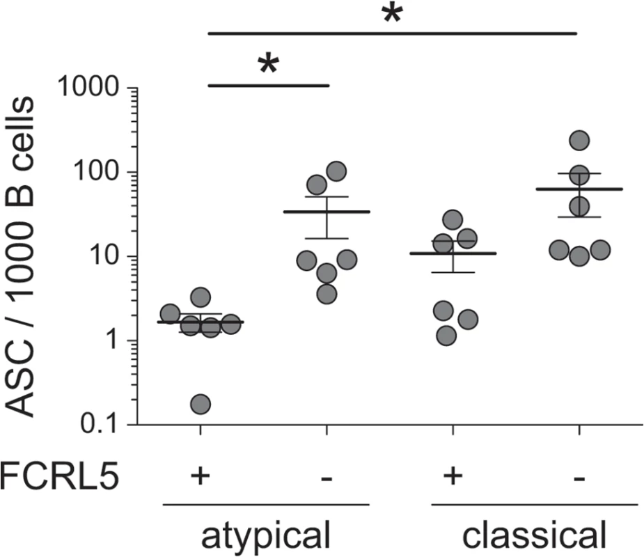 Recall antibody secretion by different B cell subsets.