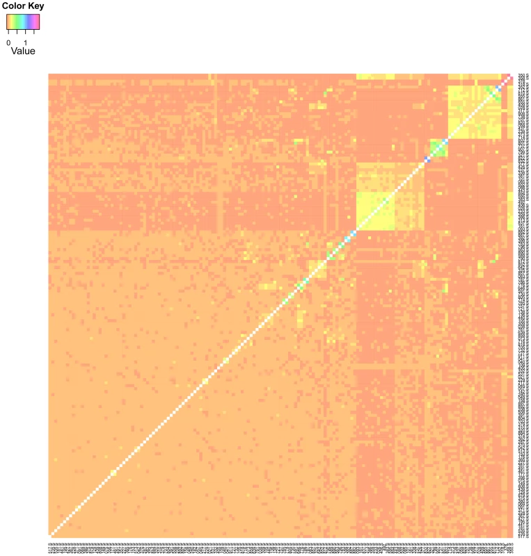 Heatmap of the genomic relationship matrix .