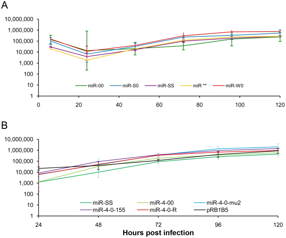Comparison of the growth kinetics of different viruses.