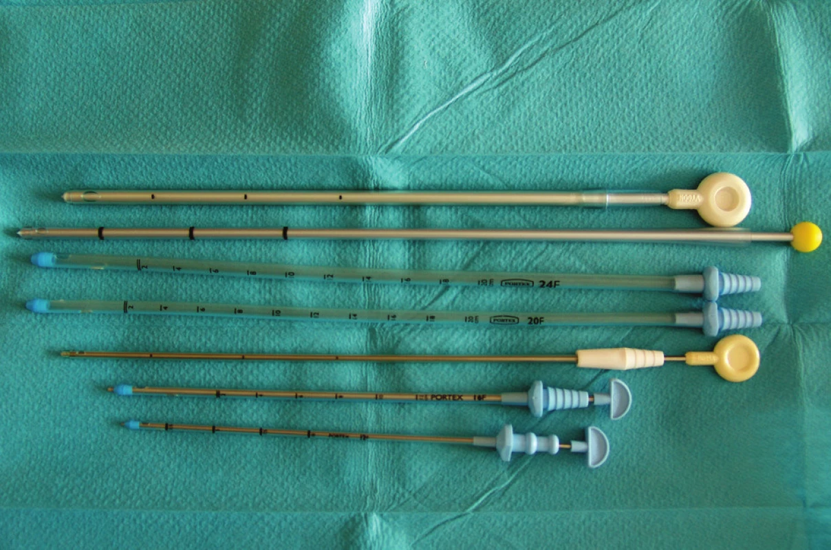 Typy hrudních drénů
Fig. 1: Chest drain types