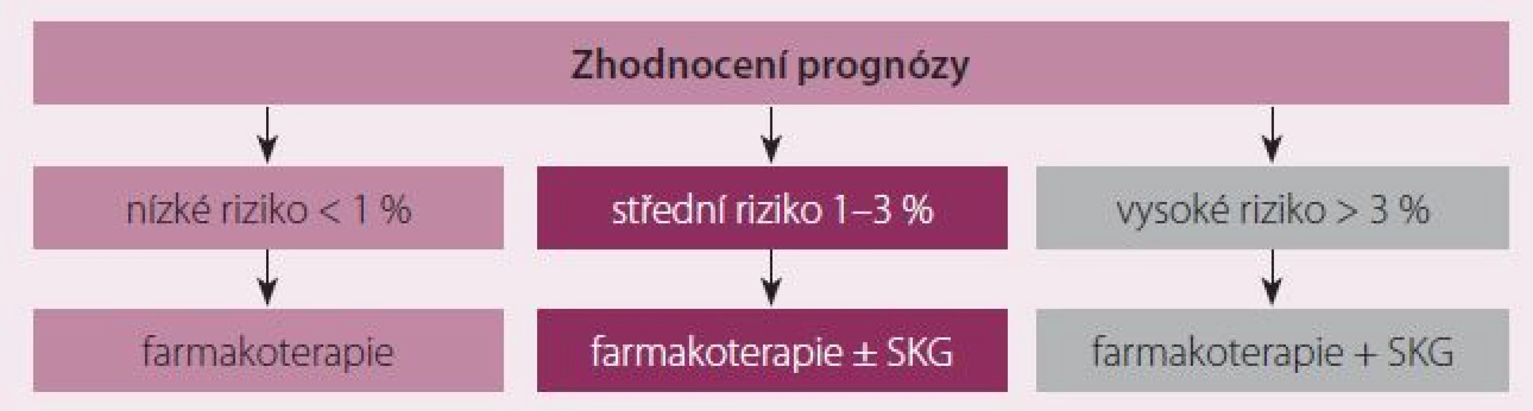 Terapeutický postup u námahové anginy pectoris.