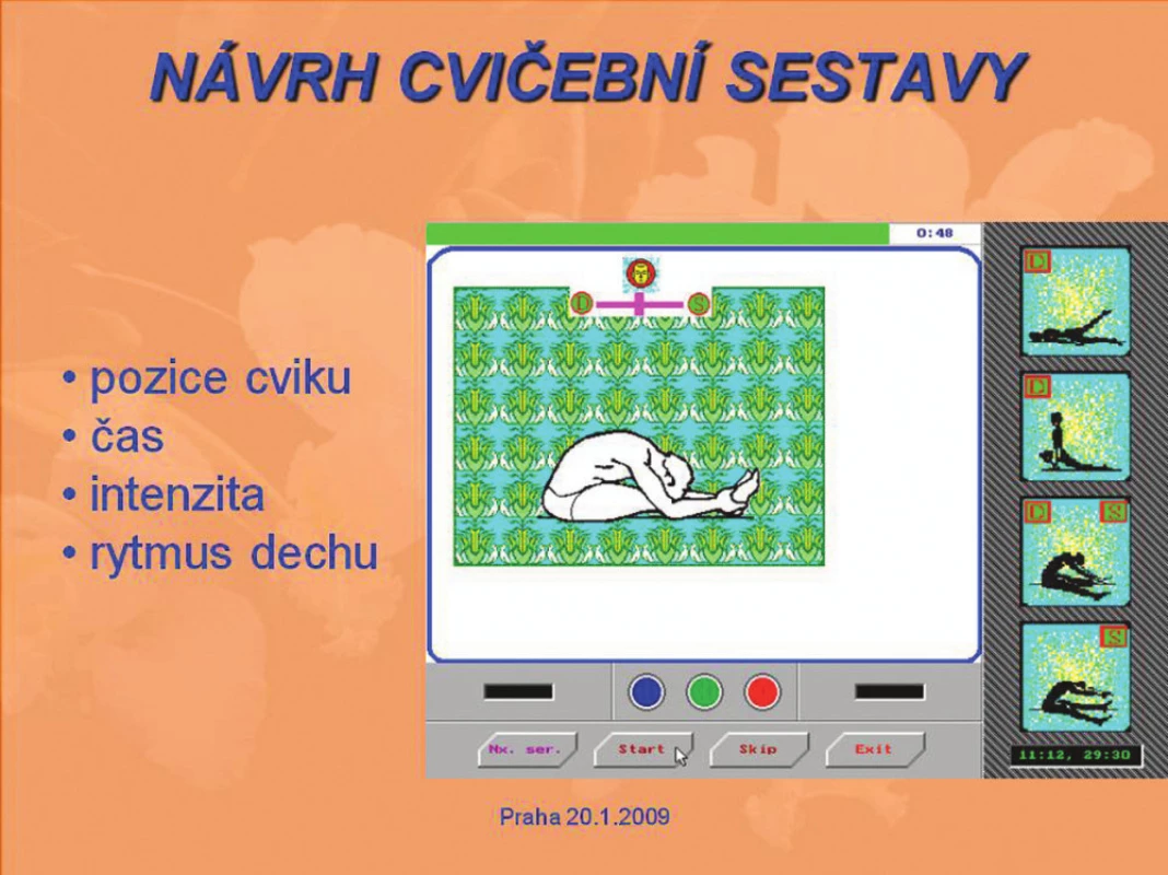 Návrh cvičební sestavy.