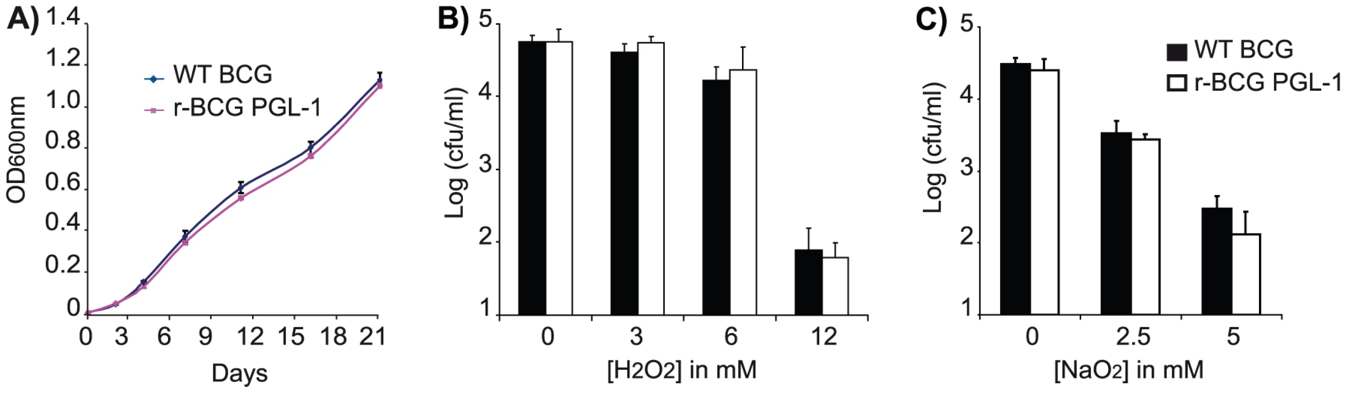 Microbiological properties of recombinant BCG.