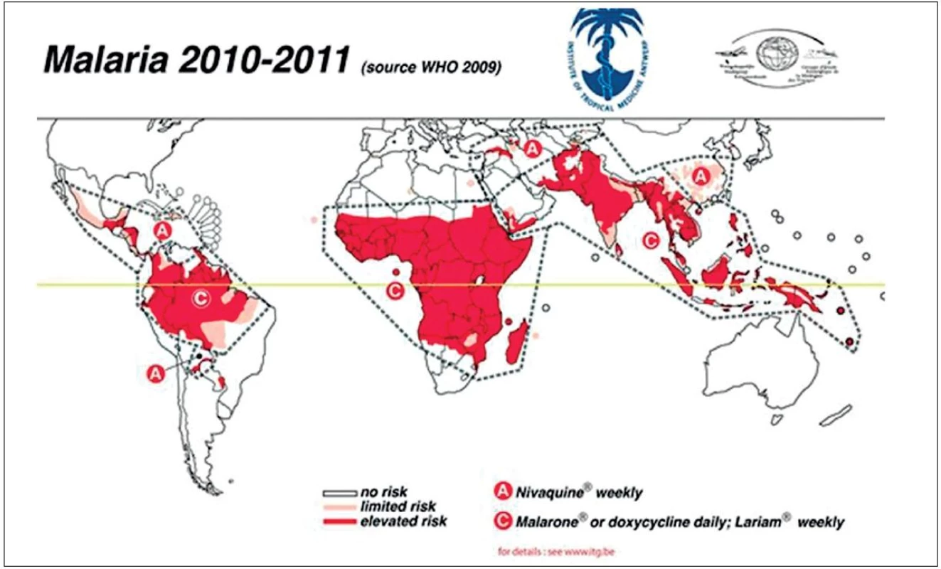 Oblasti výskytu malárie
Fig. 3 Malaria risk areas