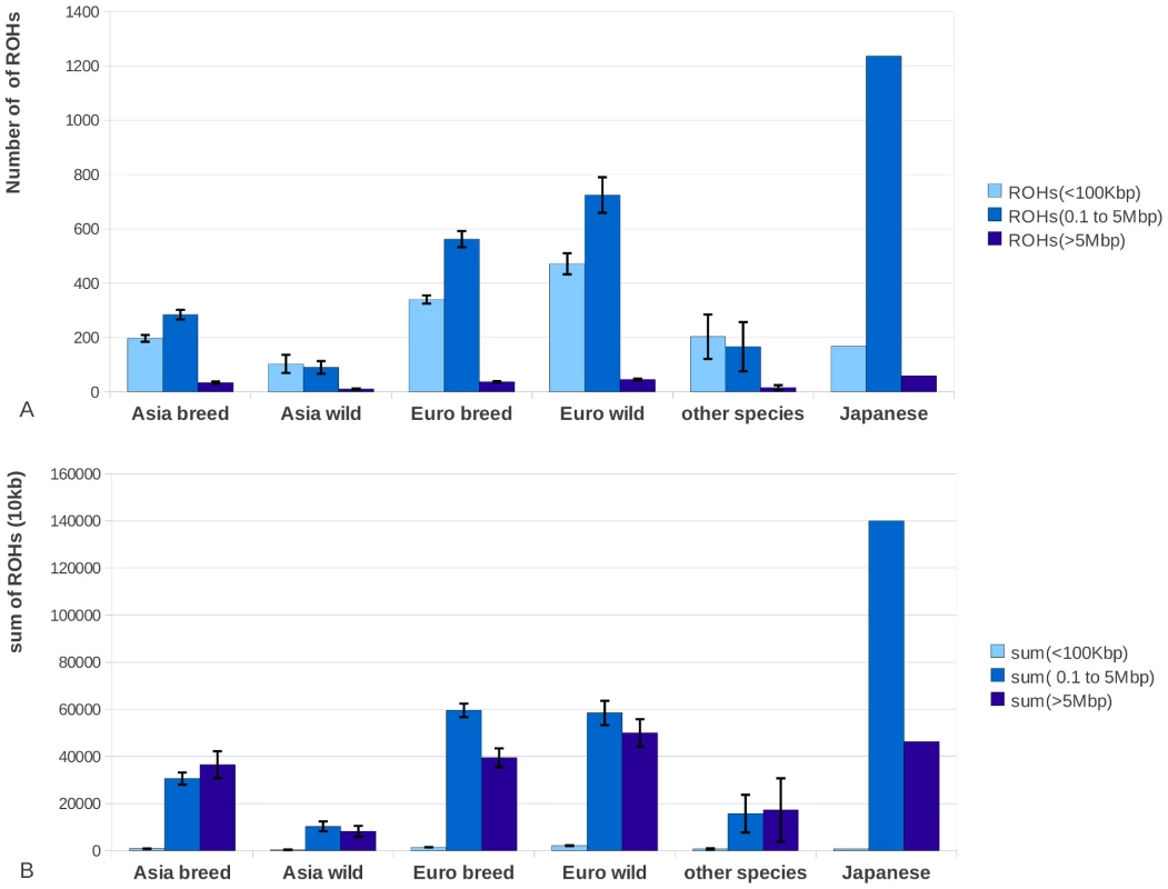 Total number of ROHs and proportion of the genome covered by ROHs.
