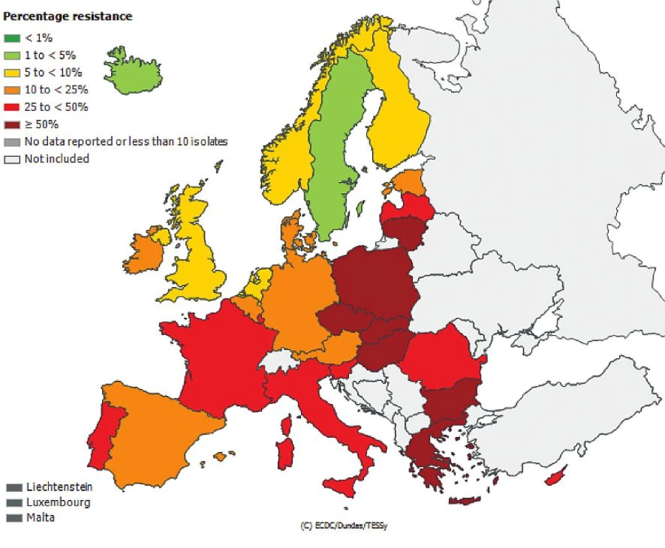 Rezistence izolátů <i>Klebsiella pneumoniae</i> k fluorochinolonům z hemokultur v roce 2011