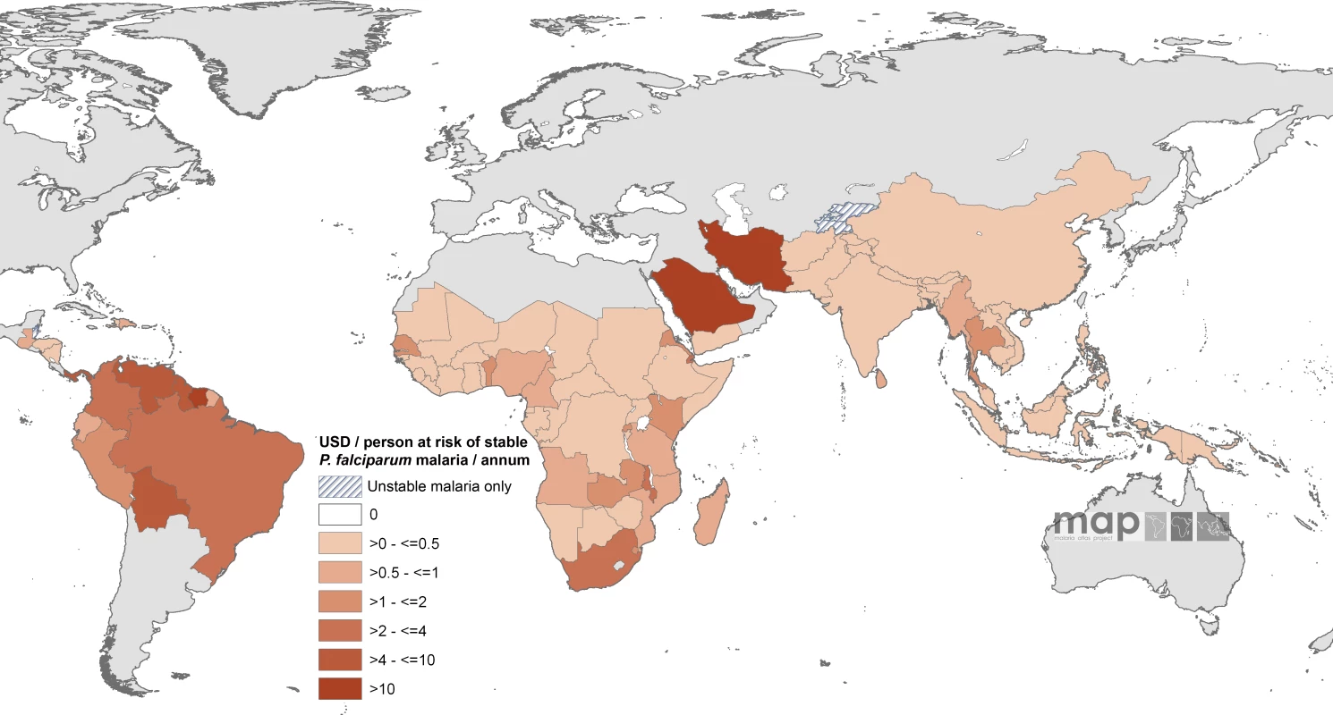 Mean Approved Non-GFATM Funding for 87 <i>Pf</i>MECs Expressed as US Dollars (USD) Per Capita at Stable P. falciparum Risk Per Annum